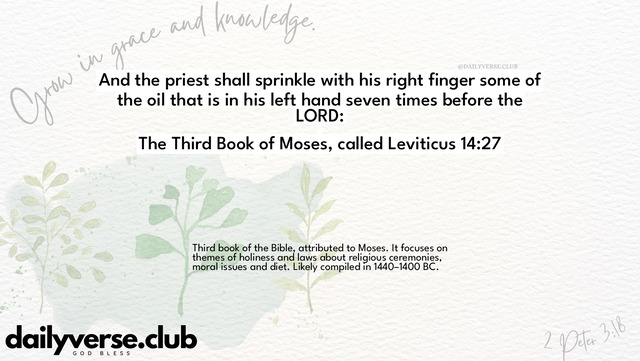 Bible Verse Wallpaper 14:27 from The Third Book of Moses, called Leviticus