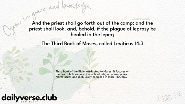 Bible Verse Wallpaper 14:3 from The Third Book of Moses, called Leviticus
