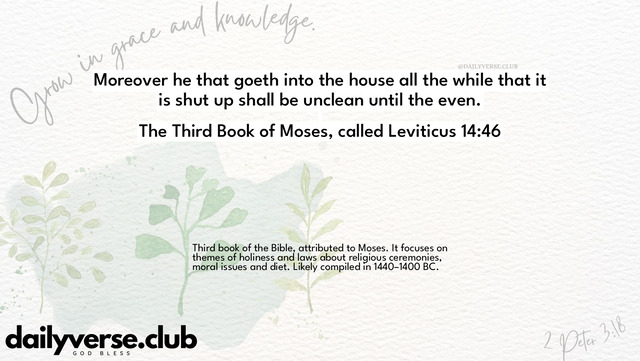Bible Verse Wallpaper 14:46 from The Third Book of Moses, called Leviticus