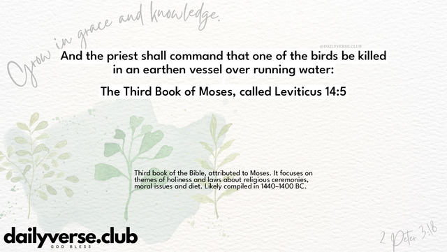 Bible Verse Wallpaper 14:5 from The Third Book of Moses, called Leviticus