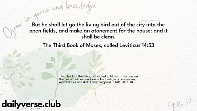 Bible Verse Wallpaper 14:53 from The Third Book of Moses, called Leviticus