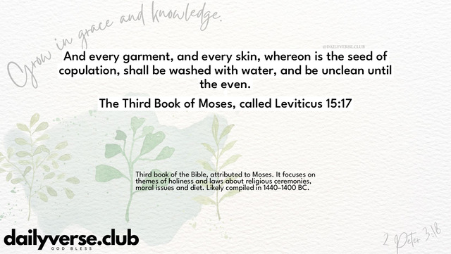 Bible Verse Wallpaper 15:17 from The Third Book of Moses, called Leviticus