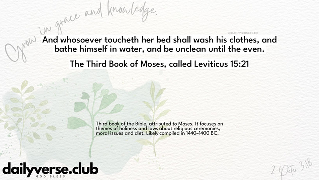 Bible Verse Wallpaper 15:21 from The Third Book of Moses, called Leviticus