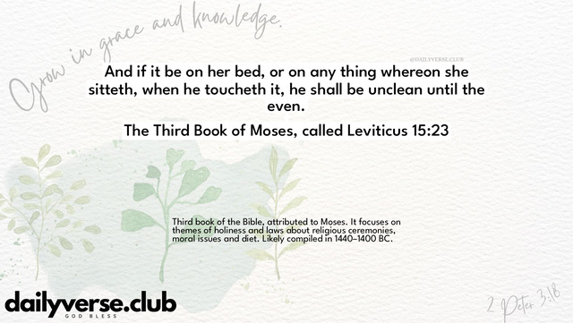 Bible Verse Wallpaper 15:23 from The Third Book of Moses, called Leviticus