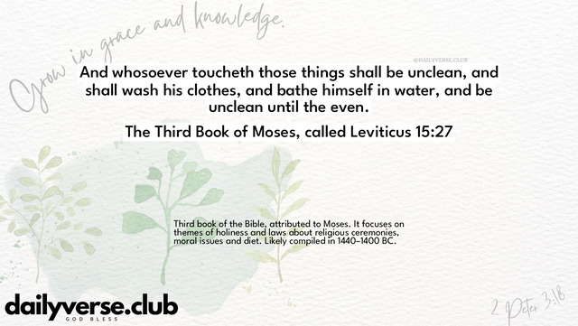 Bible Verse Wallpaper 15:27 from The Third Book of Moses, called Leviticus