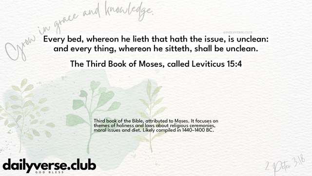 Bible Verse Wallpaper 15:4 from The Third Book of Moses, called Leviticus