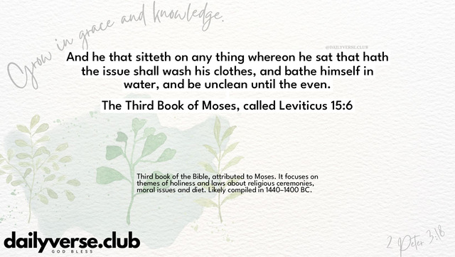 Bible Verse Wallpaper 15:6 from The Third Book of Moses, called Leviticus