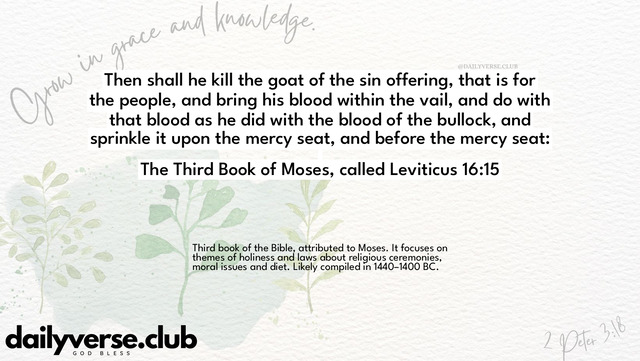 Bible Verse Wallpaper 16:15 from The Third Book of Moses, called Leviticus