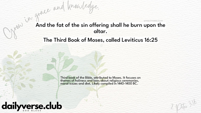 Bible Verse Wallpaper 16:25 from The Third Book of Moses, called Leviticus