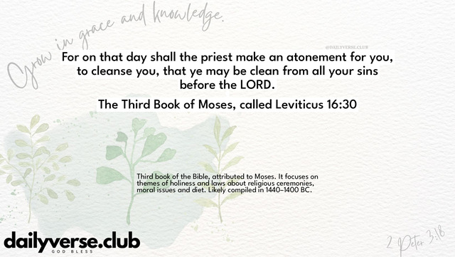 Bible Verse Wallpaper 16:30 from The Third Book of Moses, called Leviticus