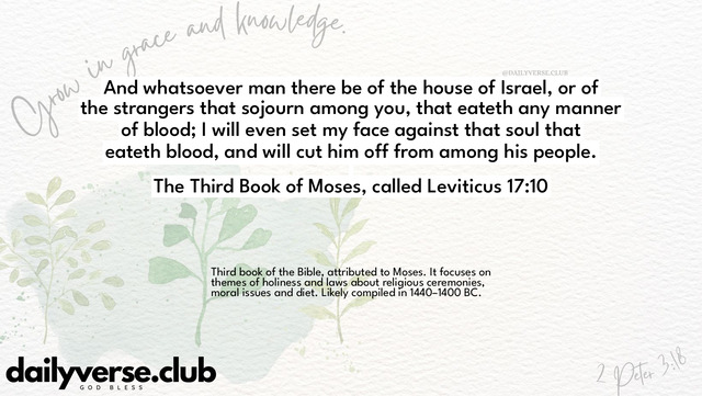 Bible Verse Wallpaper 17:10 from The Third Book of Moses, called Leviticus