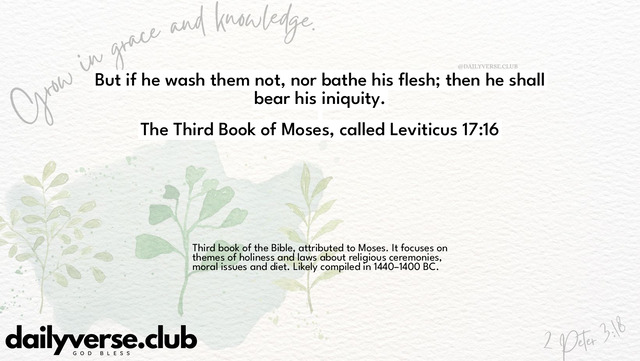 Bible Verse Wallpaper 17:16 from The Third Book of Moses, called Leviticus