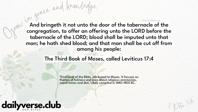 Bible Verse Wallpaper 17:4 from The Third Book of Moses, called Leviticus