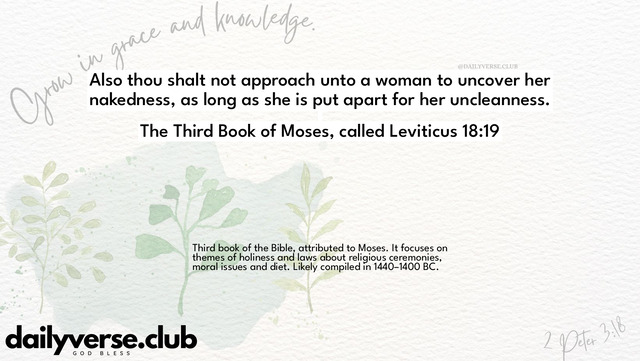 Bible Verse Wallpaper 18:19 from The Third Book of Moses, called Leviticus