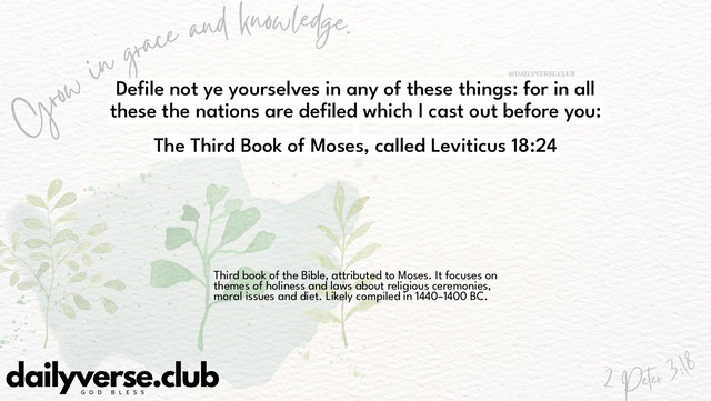 Bible Verse Wallpaper 18:24 from The Third Book of Moses, called Leviticus