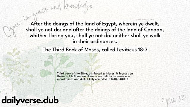 Bible Verse Wallpaper 18:3 from The Third Book of Moses, called Leviticus