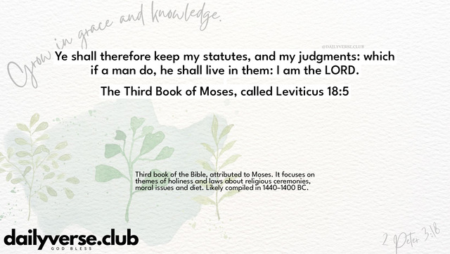 Bible Verse Wallpaper 18:5 from The Third Book of Moses, called Leviticus