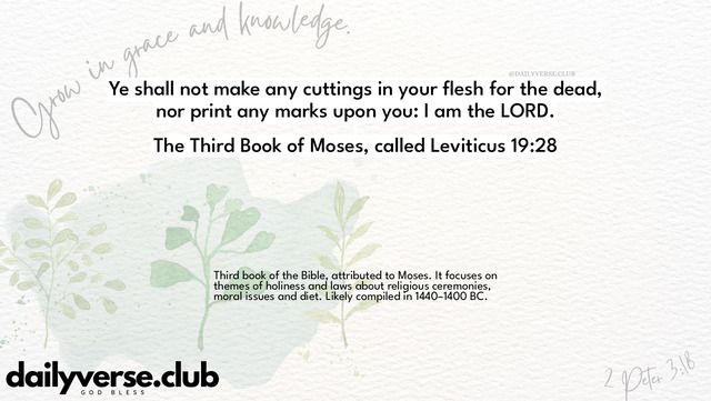 Bible Verse Wallpaper 19:28 from The Third Book of Moses, called Leviticus