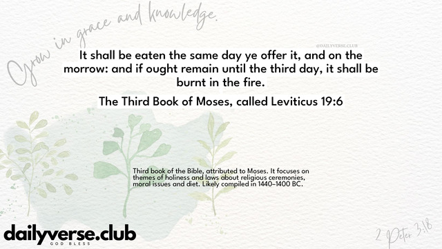 Bible Verse Wallpaper 19:6 from The Third Book of Moses, called Leviticus
