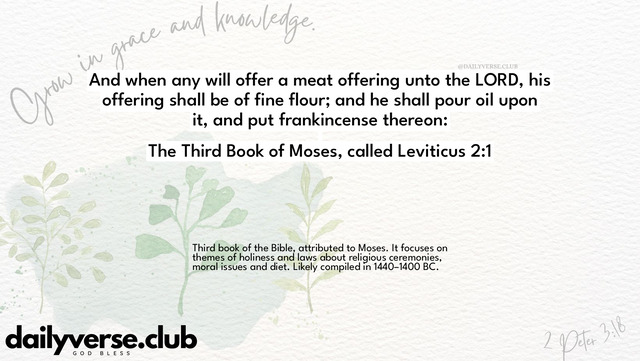 Bible Verse Wallpaper 2:1 from The Third Book of Moses, called Leviticus