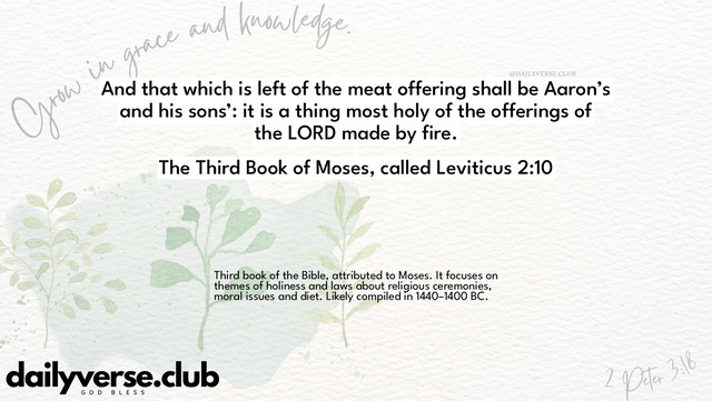 Bible Verse Wallpaper 2:10 from The Third Book of Moses, called Leviticus