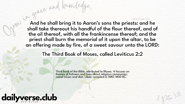 Bible Verse Wallpaper 2:2 from The Third Book of Moses, called Leviticus