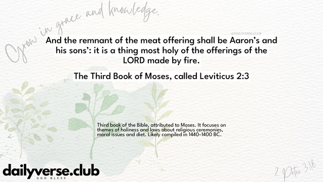 Bible Verse Wallpaper 2:3 from The Third Book of Moses, called Leviticus