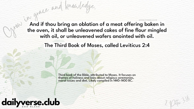 Bible Verse Wallpaper 2:4 from The Third Book of Moses, called Leviticus