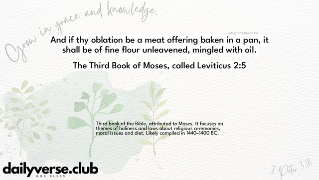 Bible Verse Wallpaper 2:5 from The Third Book of Moses, called Leviticus