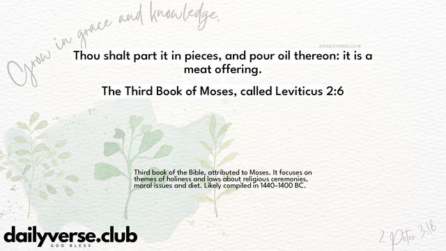Bible Verse Wallpaper 2:6 from The Third Book of Moses, called Leviticus