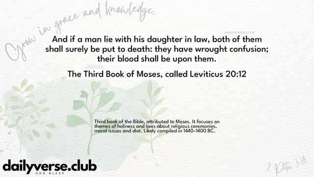 Bible Verse Wallpaper 20:12 from The Third Book of Moses, called Leviticus