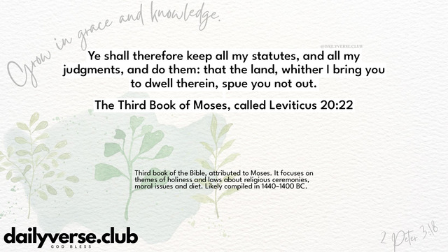 Bible Verse Wallpaper 20:22 from The Third Book of Moses, called Leviticus