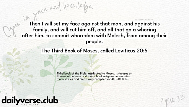 Bible Verse Wallpaper 20:5 from The Third Book of Moses, called Leviticus