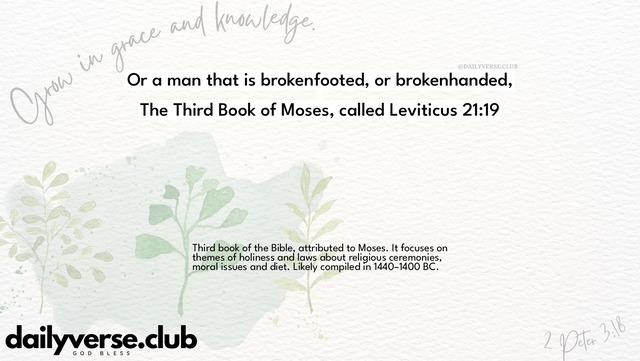 Bible Verse Wallpaper 21:19 from The Third Book of Moses, called Leviticus