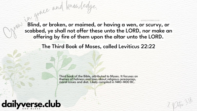 Bible Verse Wallpaper 22:22 from The Third Book of Moses, called Leviticus