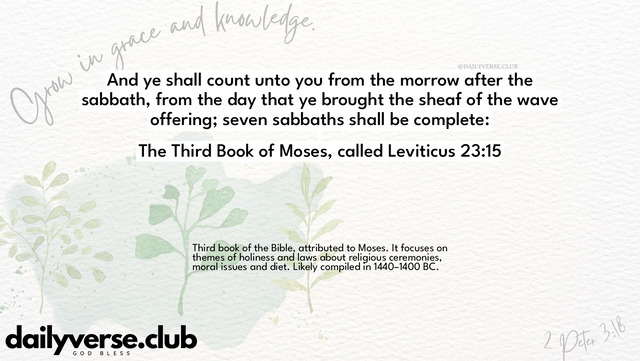 Bible Verse Wallpaper 23:15 from The Third Book of Moses, called Leviticus