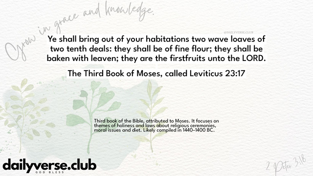 Bible Verse Wallpaper 23:17 from The Third Book of Moses, called Leviticus