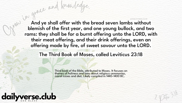 Bible Verse Wallpaper 23:18 from The Third Book of Moses, called Leviticus