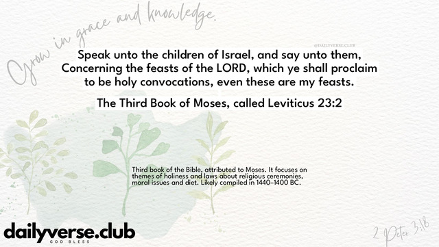 Bible Verse Wallpaper 23:2 from The Third Book of Moses, called Leviticus