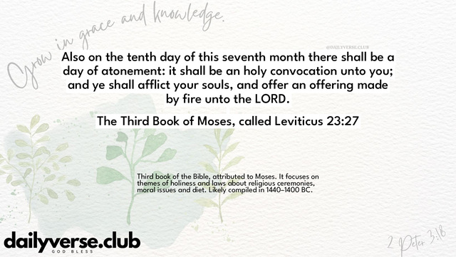 Bible Verse Wallpaper 23:27 from The Third Book of Moses, called Leviticus