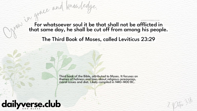 Bible Verse Wallpaper 23:29 from The Third Book of Moses, called Leviticus