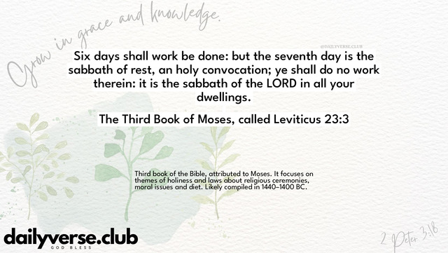 Bible Verse Wallpaper 23:3 from The Third Book of Moses, called Leviticus