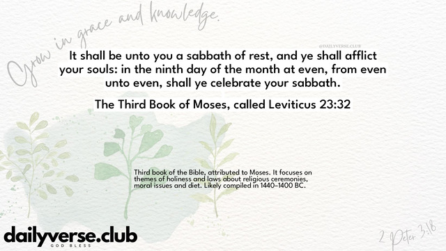 Bible Verse Wallpaper 23:32 from The Third Book of Moses, called Leviticus