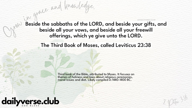 Bible Verse Wallpaper 23:38 from The Third Book of Moses, called Leviticus