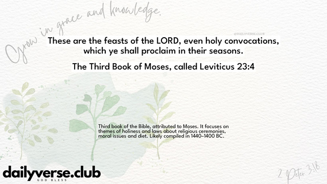 Bible Verse Wallpaper 23:4 from The Third Book of Moses, called Leviticus
