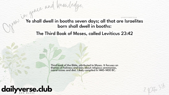 Bible Verse Wallpaper 23:42 from The Third Book of Moses, called Leviticus