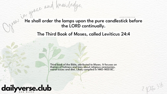 Bible Verse Wallpaper 24:4 from The Third Book of Moses, called Leviticus