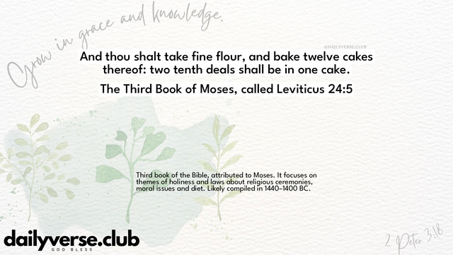 Bible Verse Wallpaper 24:5 from The Third Book of Moses, called Leviticus