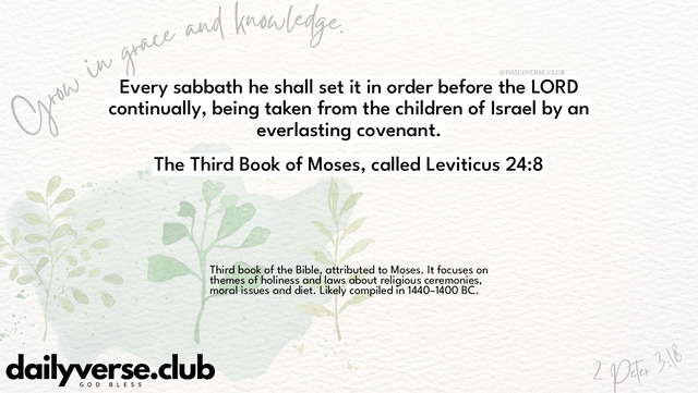 Bible Verse Wallpaper 24:8 from The Third Book of Moses, called Leviticus