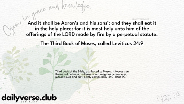 Bible Verse Wallpaper 24:9 from The Third Book of Moses, called Leviticus